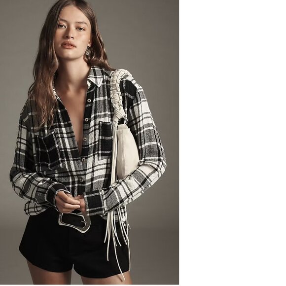 Anthropologie The Hadley Relaxed Buttondown Shirt by Pilcro​: Plaid Edition LP - Picture 1 of 6